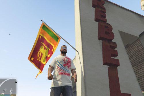 Sri Lanka Flag in Rebel & Lion Nation T-Shirt